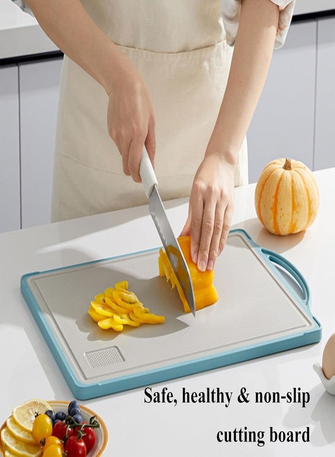 JEMICA Double-Sided Stainless Steel Cutting Boards for Kitchen, Metal Cutting Board and Wheat Straw Cutting-Board, Large 15.5" × 12", Chopping Boards with Handle and Juice Troughe, Dishwasher Safe - Image 3